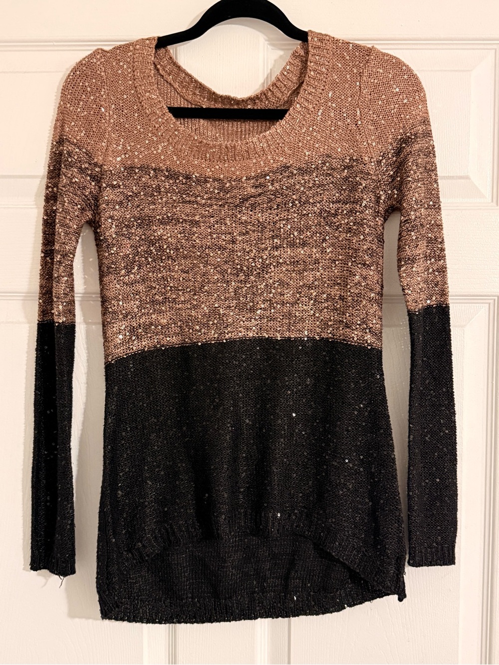 Belldini Two-Tone Brown and Black Crewneck Sweater